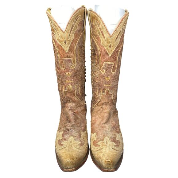 Corral Women’s Brown Distressed Eagle Overlay Western Cowgirl Boot Size US 8 - Picture 7 of 10